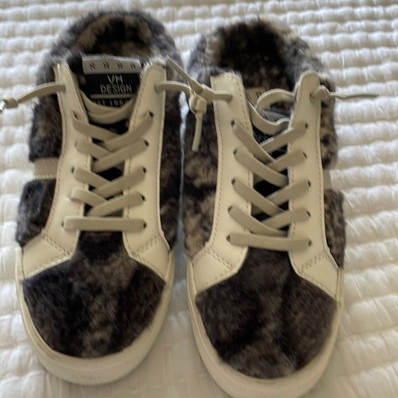 Vintage Havana charcoal gray faux fur slide sneakers size 6.5 - Picture 2 of 7